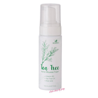 โฟมล้างหน้าMorika Tea Tree Acne Mousse Foam โมริกะ ที ทรี แอคเน่ มูส โฟม 150ml.