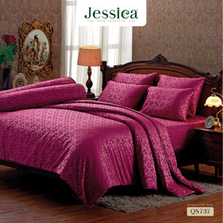 Jessica Jacquard Silk Shine 500 เส้นด้าย QS737 ชุดเครื่องนอน ผ้าปูที่นอน ผ้าห่มนวม ผ้าทอลายเรียบหรู สามารถป้องกันไรฝุ่น