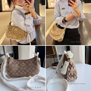 👑ผ่อน0%~แท้100%👑 กระเป๋าสะพาย CC323 Coach  Teri Shoulder Bag In Signature Canvas