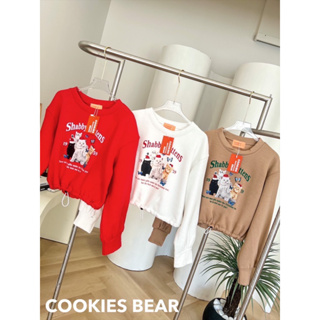 •ᴥ• COOKIES BEAR •ᴥ• เสื้อครอปสเวตเตอร์ สกรีนน้องแมว Shabby 🐱💕 น่ารักก&gt;&lt;