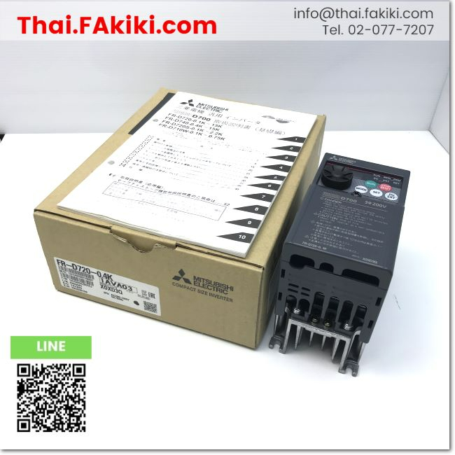พร้อมส่ง,(A)Unused, FR-D720-0.4K inverter ,อินเวอร์เตอร์ สเปค 3PH AC200-240V ,MITSUBISHI (66-005-717