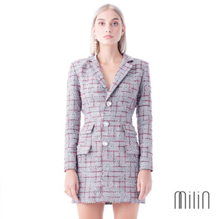 [MILIN]  Tresco Dress Long sleeve open back suit dress ชุดเดรสสั้นทรงสูทหลังเว้า