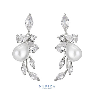 Neriza Jewelry/ ต่างหูระย้าเพชรสังเคราะห์ เกรดพรีเมี่ยม ประกายเทียบเท่าเพชแท้ จัดส่งฟรี NE031