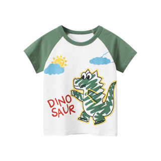 27kids เสื้อยืดเด็ก 9425 ไดโนเสาร์ สีเขียว DINOSAUR