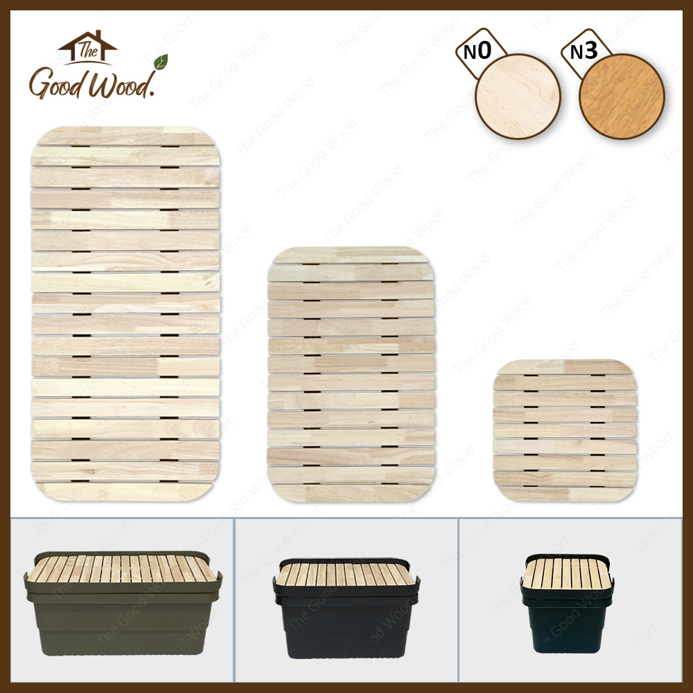 ท็อปไม้ กล่องแคมปิ้ง (ไม่รวมกล่อง) สำหรับกล่องindex 30L / 50L / 65-70L ไม้พารา หน้าท็อป กล่องเก็บของ - รูปที่ 2