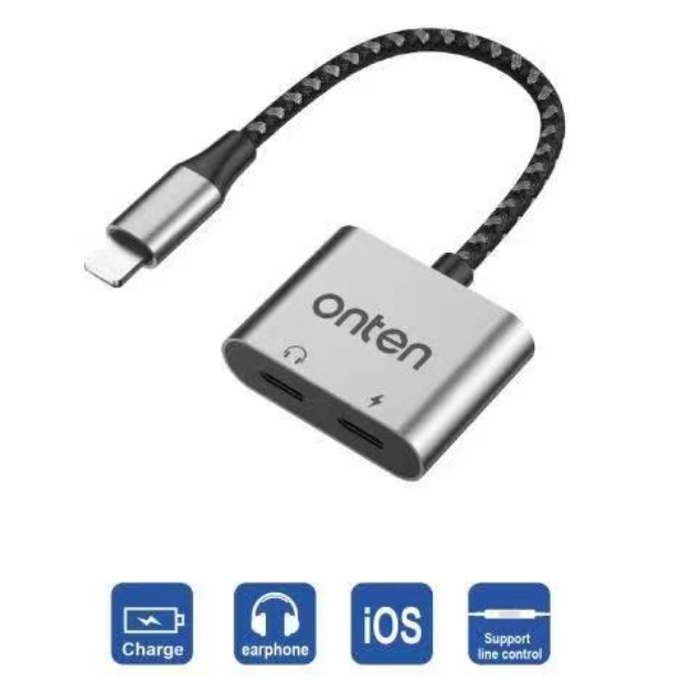 ONTEN Newๆๆๆ 2in1 IOS to audio and Charging Adapter OTN-135