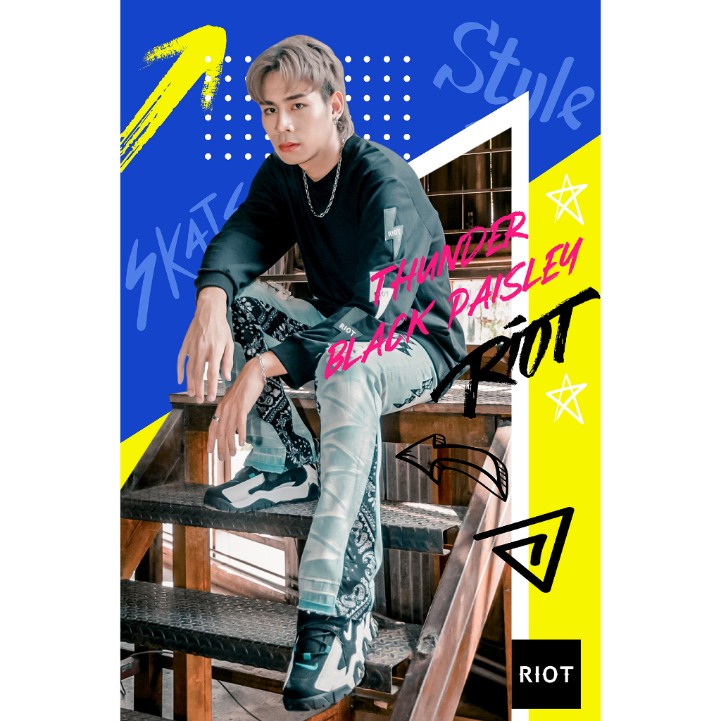 กางเกง THUNDER BLACK PAISLEY