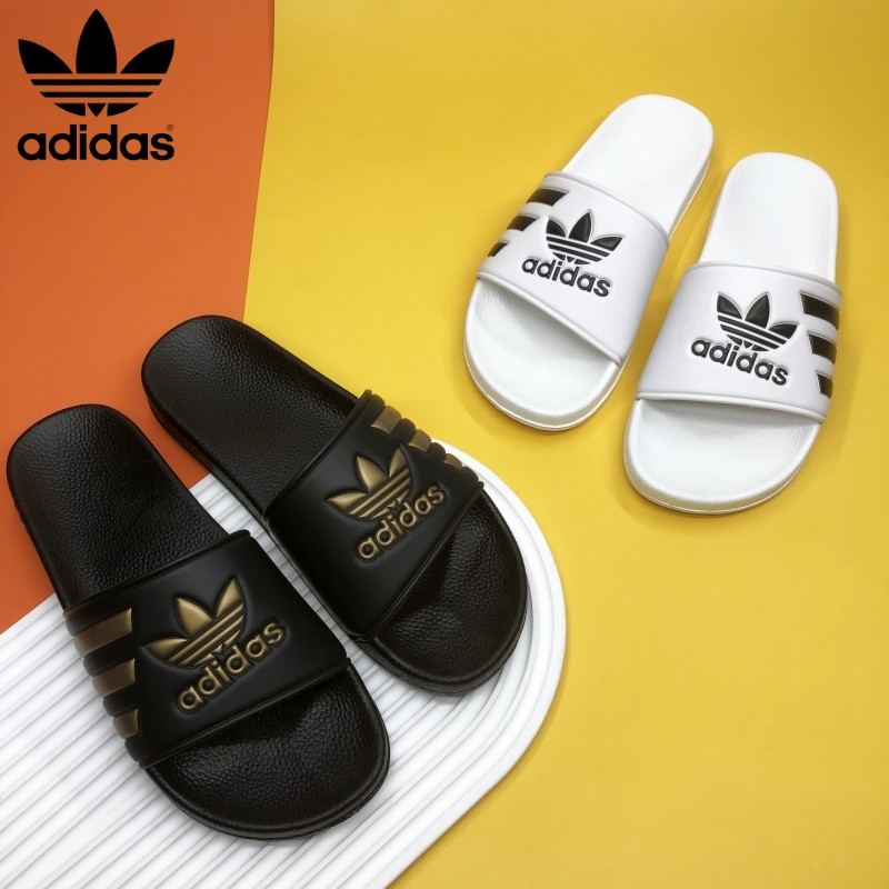 ADIDASรองเท้าแตะลำลองสำหรับผู้ชายและผู้หญิง พื้นนุ่มสบาย