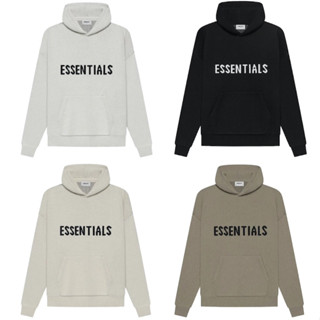 ESSENTIALS FRONT LOGO KNIT PULLOVER HOODIE