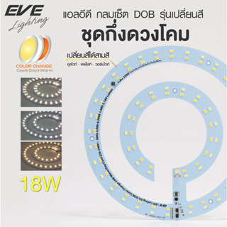 EVE ชุดแผงไฟแอลอีดี เปลี่ยนสีได้ 3 สี แผงแอลอีดี ชุดกึ่งดวงโคม ขนาด 18W รุ่น 3 แสงใน 1 โคม