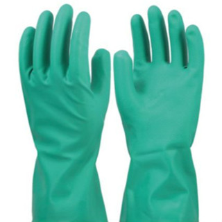 ถุงมือป้องกันสารเคมี ถุงมือยางไนไตร สีเขียว 13 นิ้ว 15MIL (1คู่/แพ็ค) GREEN CHEMICALS GLOVE 15MIC 13" Size : L