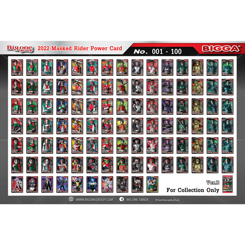 ครบชุด 100 ใบ การ์ดมดแดง บิ๊กก้า 2022-Masked Rider Power Card By Bigga ...