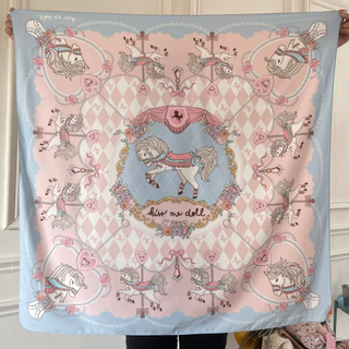 Kissmedoll - ลาย My Love ขนาด 100x100 cm.ผ้าพันคอ/ผ้าคลุมไหล่