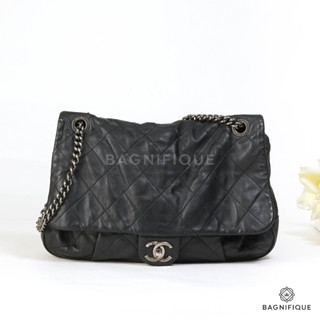 CHANEL COCO PLEATS MEDIUM BLACK LAMB RHW