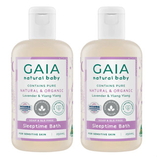 GAIA สบู่เหลวอาบน้ำก่อนนอน ไกอา เนเชอรัล เบบี้ สลีปไทม์ บาธ สำหรับทารกและเด็ก สูตรน้ำมันลาเวนเดอร์ ออร์แกนิค 2 ขวด ขวดละ