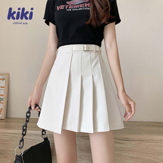 Kiki Skirt กระโปรงเกาหลี ดีไซน์พลีทข้าง เอวสูง กระโปรงสั้นทรงเอ จับจีบ เข้ารูป เข้ากับทุกการแต่งกาย