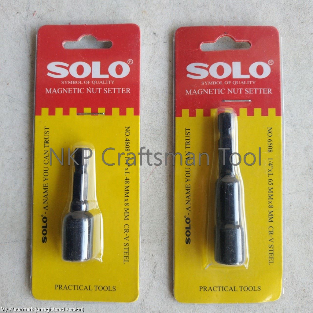 หัวบล็อก ขันสกรู เบอร์ 8 ยี่ห้อ SOLO บ๊อกซ์แกนแม่เหล็ก (สั้น No.4808) (ยาว No.6508) ของแท้ 100%