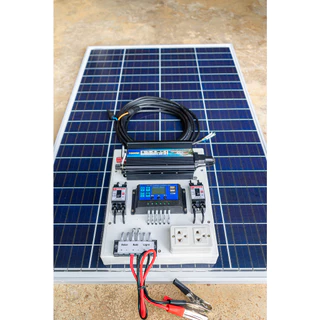ชุดนอนนา 1000W พร้อมแผง 100 วัตต์ (ไม่รวมแบต) ชุดคอนโทรล ชาร์จเจอร์ โซล่าเซลล์ พลังงานแสงอาทิตย์ 12Vและ 12Vto 220V