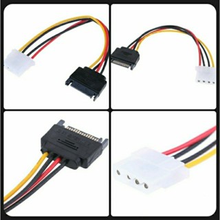 สายแปลงขั้ว SATA 15Pin เป็น ขั้ว Molex 4Pin / Cable 15Pin SATA Male to Molex IDE 4 Pin Female