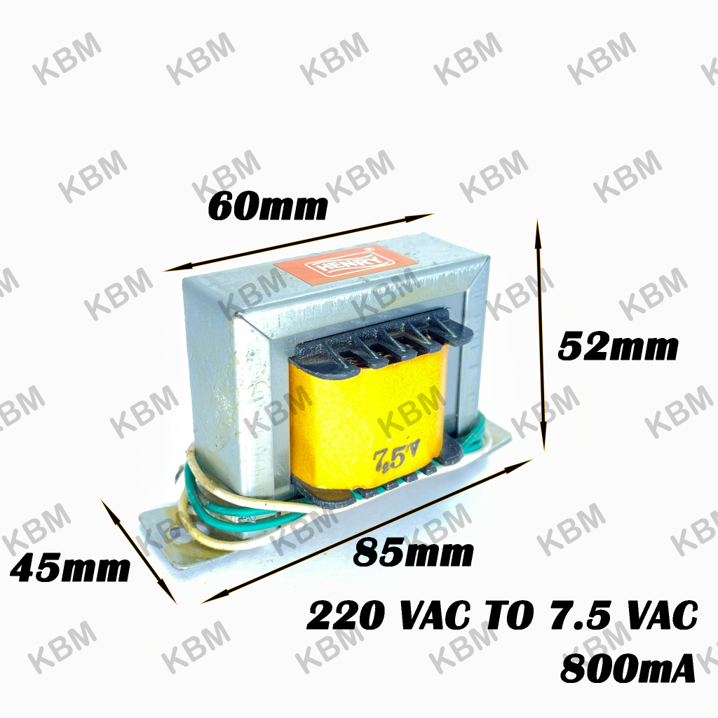 Transformer หม้อแปลงไฟฟ้า Input 220VAC Output 7.5VAC 9VAC 9-0-9VAC 12VAC 12-0-12 VAC 15VAC 15-CT-15V