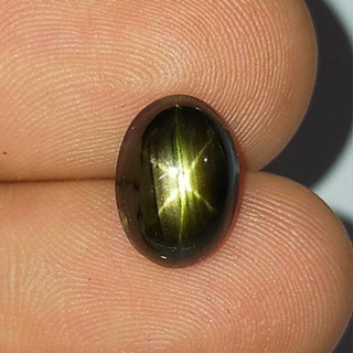 พลอย แบล็ค สตาร์ แซฟไฟร์ ดิบ ธรรมชาติ แท้ ( Unheated Natural Black Star Sapphire ) หนัก 5.96 กะรัต