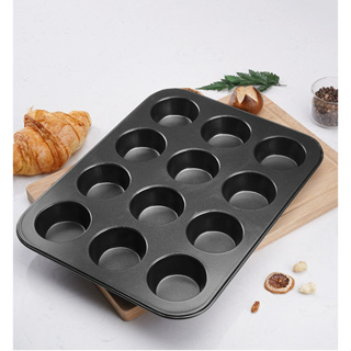 ถาดอบขนม มินิ มัฟฟิน / คัพเค็ก 12 หลุม เคลือบ non-stick ขนาด 24.5 x 18.5 x 2 ซ.ม.