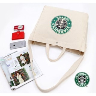 กระเป๋าผ้า Starbuck ✨👜💥 New item 💥กระเป๋าสตาบัค​ บิ๊กไซส์​  กระเป๋าแฟชั่น Starbuck💄💋👠👝กระเป๋าแฟชั่น Starb