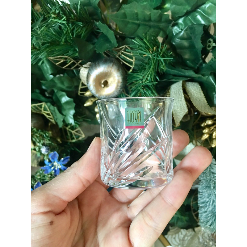 Hoya Crystal Glasses  ชุดแก้วคริสตัลเจียระไนสวยมาในกล่อง 5 ใบ