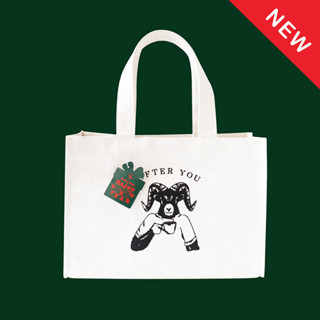 After you Mr. sheep tote bag - กระเป๋าผ้าแคนวาสสีขาวลายแกะ