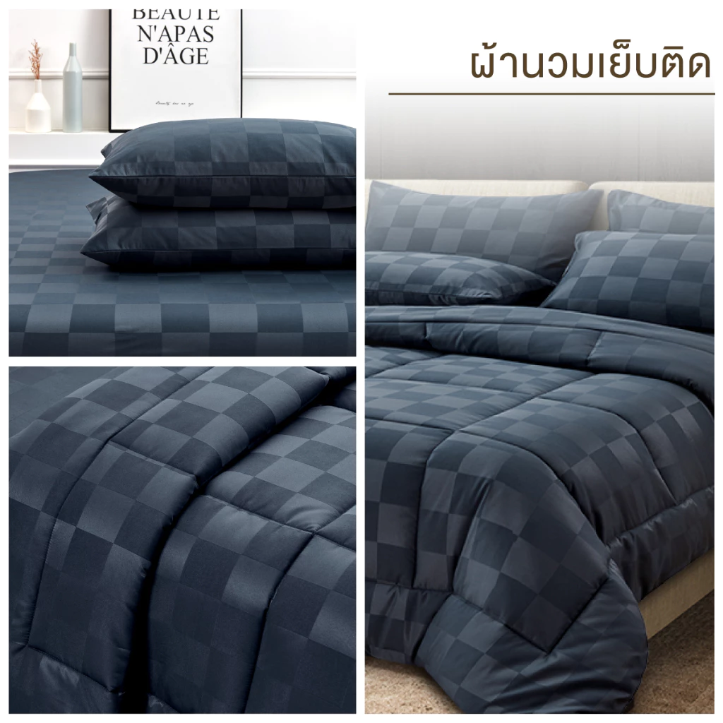 ibed ชุดผ้าปูที่นอนทอลายครบเซ็ท Softex Satin (ทอลายตาราง) 3.5 ฟุต,5 ฟุต,6 ฟุต - CHECKERD COLLECTION thumbnail 7