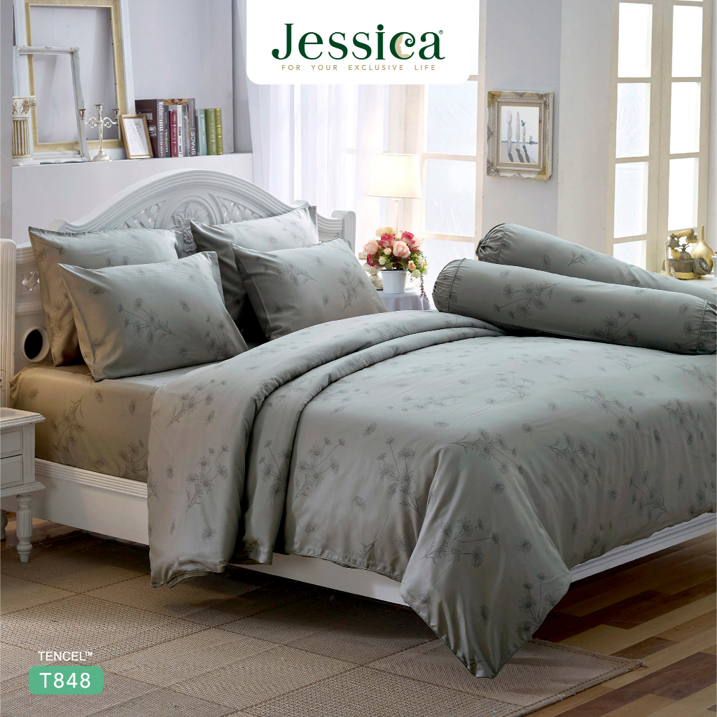 Jessica Tencel T848 ชุดเครื่องนอน ผ้าปูที่นอน ผ้าห่มนวม เจสสิก้า พิมพ์ลวดลายโดดเด่น ให้สัมผัสที่นุ่มลื่นดุจแพรไหม