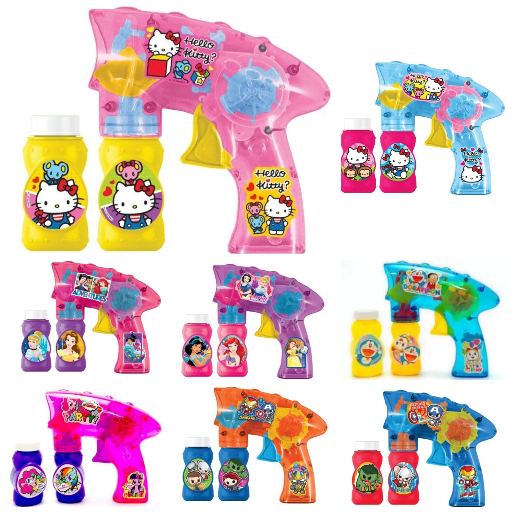 ของเล่น ปืนเป่าฟองใส มีไฟ ลายลิขสิทธิ์แท้ (ไม่ต้องใส่ถ่าน) (คละสี)