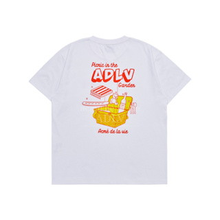 acmé de la vie PICNIC IN THE GRADEN Short Sleeve T-Shirt (WHITE)