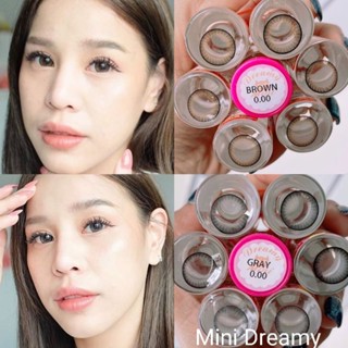 คอนแทคเลนส์  รุ่น Mini Dreamy/ Mini Alice  สีเทา/Gray สีตาล/Brown มีค่าสายตา (0.00)-(-8.00) เปลี่ยนแทนทุกเดือน