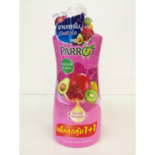 (แพ็คคู่สุดคุ้ม 1+1) PARROT SERUM VITAMIN SUPER FRUIT ครีมอาบน้ำ แพรอท เซรั่มวิตามิน ซุปเปอร์ ฟรุ๊ต ขนาด 450X2 มล.