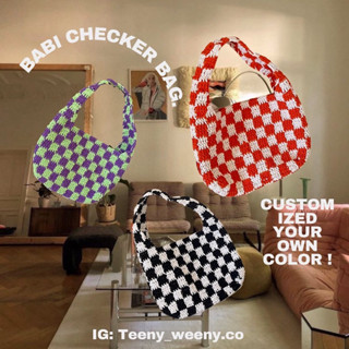 Teenyweeny.co ➰Babi checker bag 👀 ~made to order✨กระเป๋าถักแฮนเมด เชือกฟอกนิ่มอย่างดี