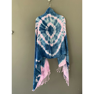 ผ้าพันคอ Non-toxic tie-dyed Thai silk scarf   Size:65cm.*160cm.