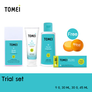 [ลด10% โค้ด B4H9R4CD] Tomei Trial Set เซ็ตทดลองกำจัดสิว แถมฟรี ลิปปาล์ม Mizzi