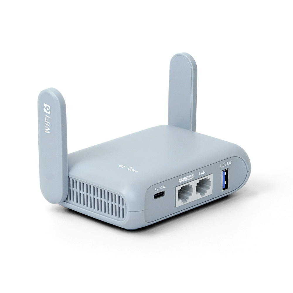 GL.iNet GL-MT3000 (Beryl AX) เราเตอร์ WiFi 6 Gigabit แบบพกพาสำหรับบ้านและการเดินทาง, ความเร็วสูงสุด 3000 Mbps, VPN, การสตรีม 4K, การเล่นเกมที่มีความหน่วงต่ำ