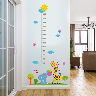 สติ๊กเกอร์วัดส่วนสูง ช้าง สติ๊กเกอร์ติดผนัง วัดส่วนสูง เด็ก สัตว์ Height Kids Wall Sticker SK9340