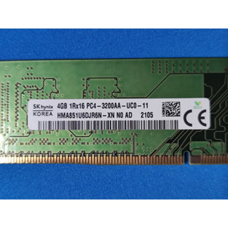 DELL PC Memory DDR4 Bus 3200Mhz SK Hynix 4GB 1Rx16 PC4 3200AA UC0 HMA851U6DJR6N Precision Optiplex