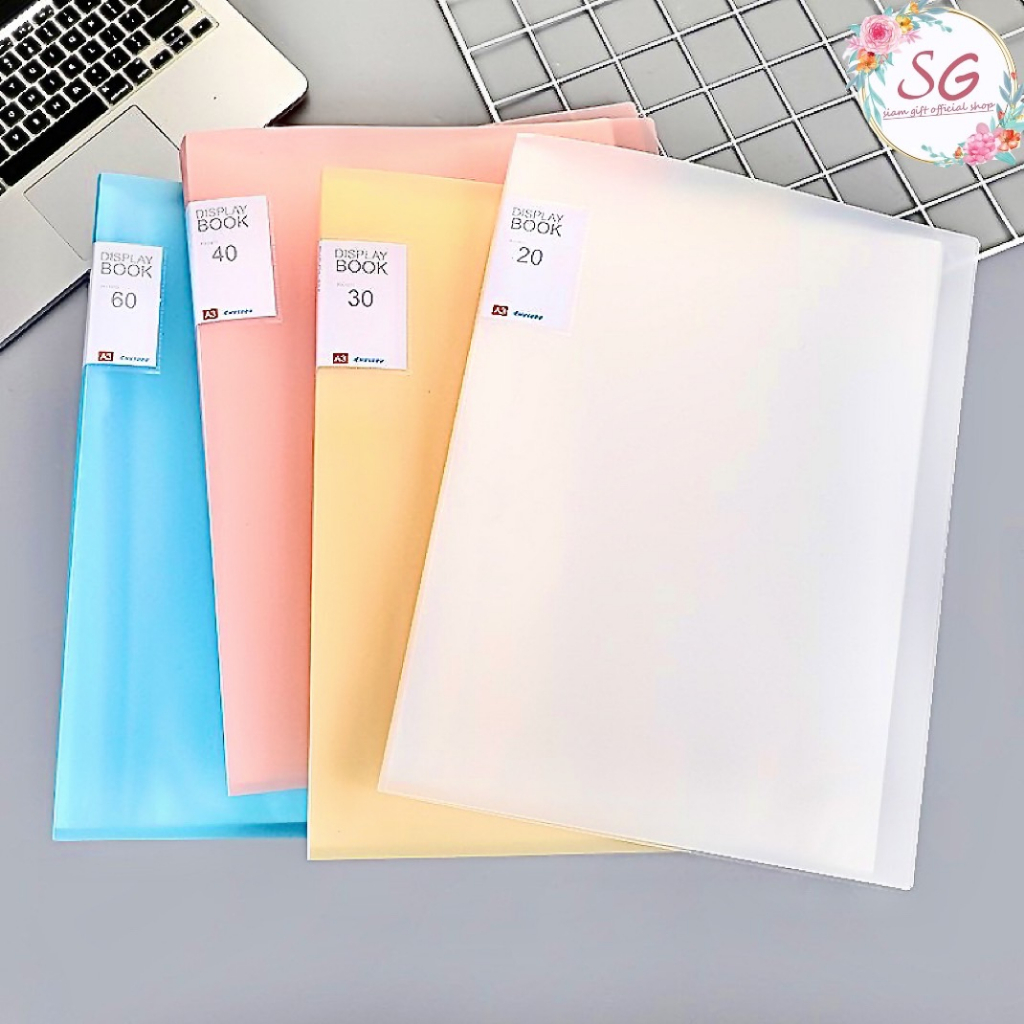 แฟ้มโชว์เอกสาร 20-30-40-60หน้า A4 PP แฟ้มสะสมผลงาน อุปกรณ์การเรียน อุปกรณ์สำนักงาน