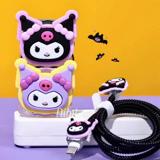 ชุดพันสาย เคสหัวชาร์จ ลายการ์ตูน ตัวถนอมสาย USB C 18W 20W 35W