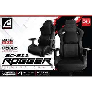 [Coinsคืน 10%]SIGNO E-Sport Gaming Chair ROGGER รุ่น GC-211 เก้าอี้เกมส์มิ่ง ตัวใหญ่ เบาะหนานุ่ม นั่งสบาย รับนน.200 กก.