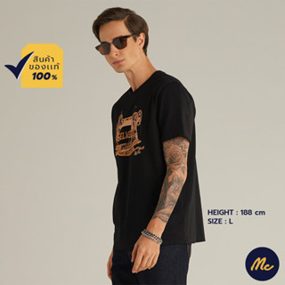 Mc Jeans เสื้อยืดแขนสั้นผู้ชาย คอกลม สีดำ MTTZ609