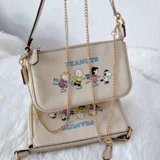 กระเป๋าสะพาย สีใหม่ NEW Coach #CE858 Coach X Peanuts Nolita 19 With Snoopy And Friends Motif