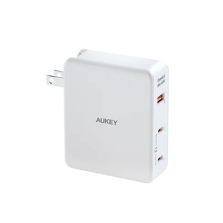 AUKEY PA-B7O Omnia II Mix 140W 3 Port GaN PD 3.1 Travel Charger with Interchangeable EU US UK Plugs White (CEP-001220)