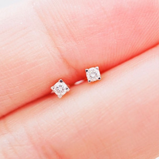 [ 📌พร้อมส่ง ] ต่างหูเพชรแท้ 💎 ทองคำแท้9K (ทอง37.5%) ✨เพชรแท้น้ำ100 เบลเยี่ยมคัต✨ [9KPE1179]