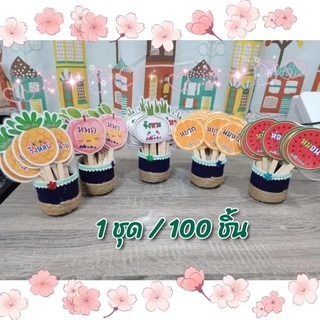 สื่อภาษาไทย สื่อทำมือ สื่อการสอนไม้ไอติม จำนวน 100 ชิ้น