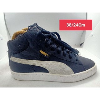 Puma Size 38 ยาว 24 รองเท้ามือสอง ผ้าใบ แฟชั่น ทำงาน ลำลอง เดิน  เที่ยว วิ่ง ออกกำลังกาย เกรด A+(P2)